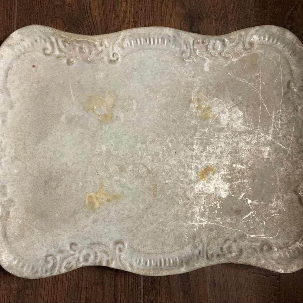 Creative Co-Op Decorative Tin Metal Tray with Distressed Finish